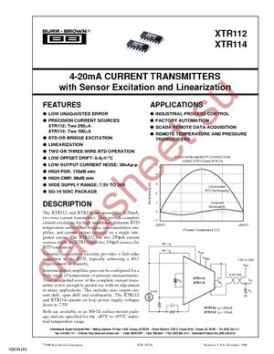 XTR112UA/2K5E4 datasheet  